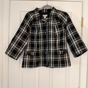 Christopher & Banks Single Breasted Plaid Blazer M
